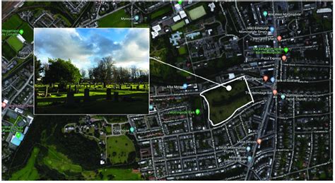 Map and image of the Morningside Cemetery in Edinburgh (the map was ...