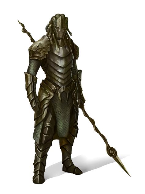 Knight in Medusa Armor with Spear - Pathfinder PFRPG DND D&D d20 ...