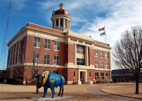 The distinctive architecture design of the Beckham County Courthouse ...