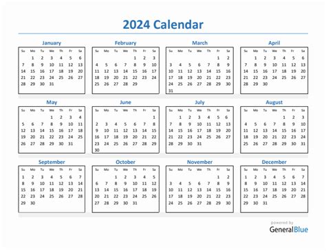 2024 Calendar Excel Pdf - Mil Lauree