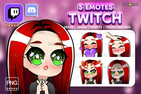 Girl Chibi EMOTES Twitch Red Hair Png Graphic by 2SUNS · Creative Fabrica