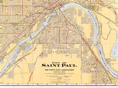 St. Paul MN map print Vintage Saint Paul MN St. Paul Map | Etsy