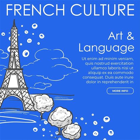 Premium Vector | French culture art and language website page