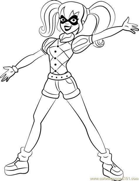 Harley Quinn Coloring Page for Kids - Free DC Super Hero Girls Printable Coloring Pages Online ...