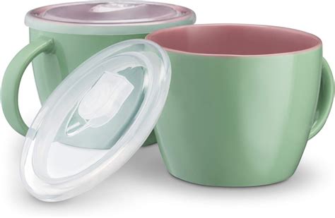 Amazon.com | KooK Soup Mugs, Soup Cups with Lid, Microwavable Soup Bowl ...