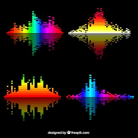 Free Vector | Several colorful sound waves