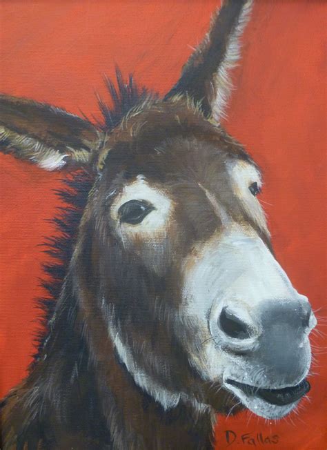 "Spike" Acrylic painting of donkey by Deborah Fallas | Animals artwork ...