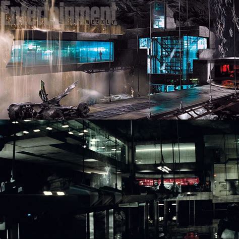 Concept art (top) for the 'Batman V Superman: Dawn of Justice' Batcave courtesy of Entertainment ...