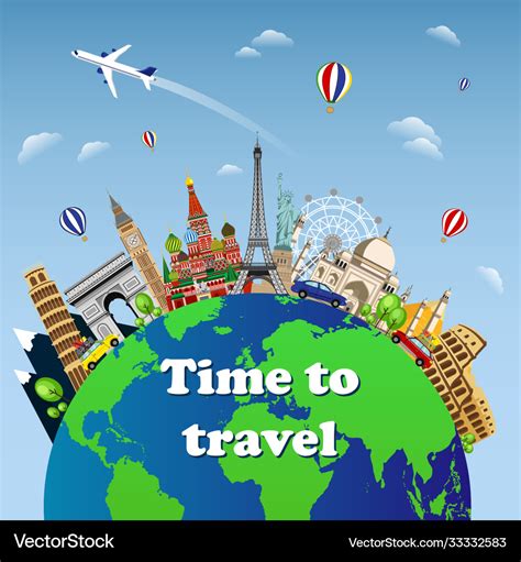 Travel around world Royalty Free Vector Image - VectorStock