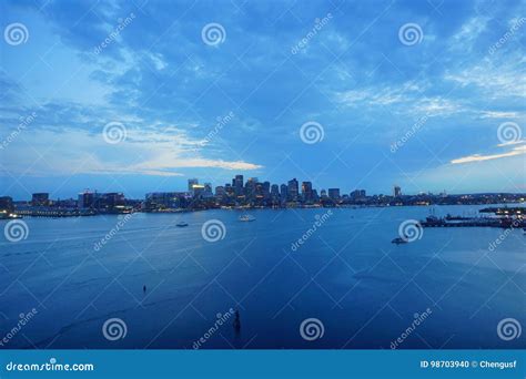 Night view of Boston editorial image. Image of cobble - 98703940