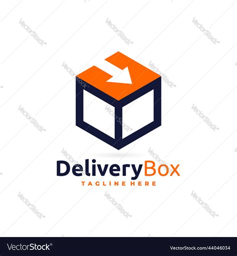 Delivery box logo cargo Royalty Free Vector Image