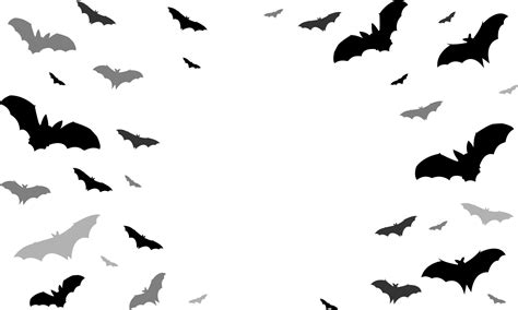 Black silhouette of bats isolated on transparent background ...