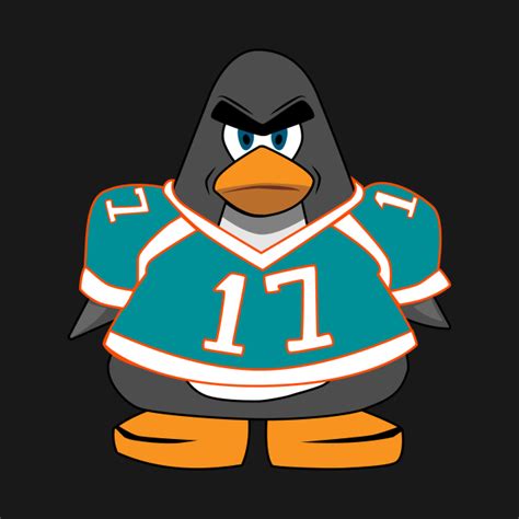 Waddle Miami Football Penguin #17 - Miami Dolphins - Long Sleeve T-Shirt | TeePublic