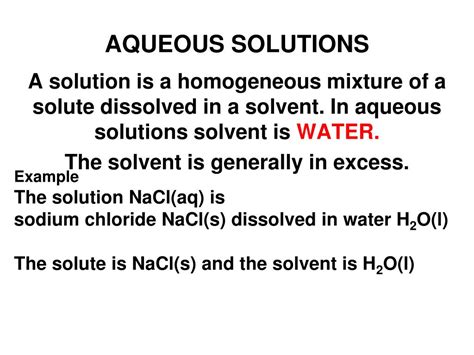 PPT - AQUEOUS SOLUTIONS PowerPoint Presentation, free download - ID:3930687