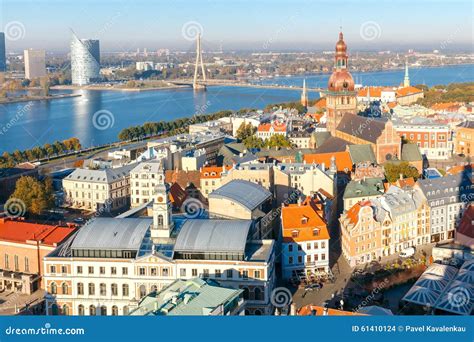 View of Riga and the Daugava River from Above Stock Photo - Image of riga, architecture: 61410124