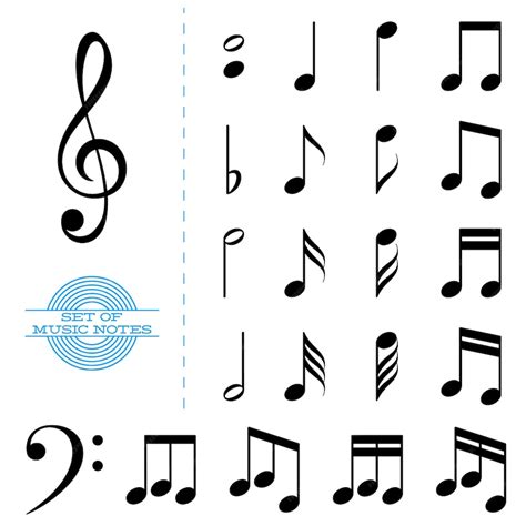 Premium Vector | Set of classic black music notes