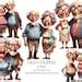 Cute Old Happy Couple Clipart, Old Lady and Old Man, Cartoon Grandma and Grandpa, Gift for ...