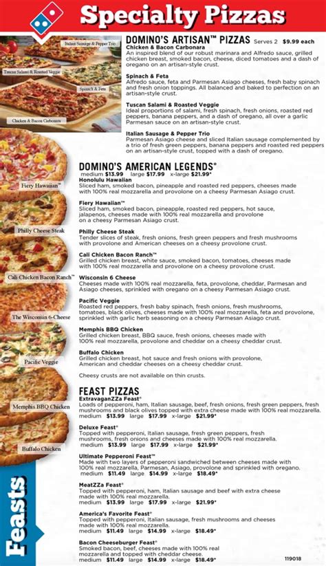 Domino's Pizza Menu With Prices (Updated: May 2024)