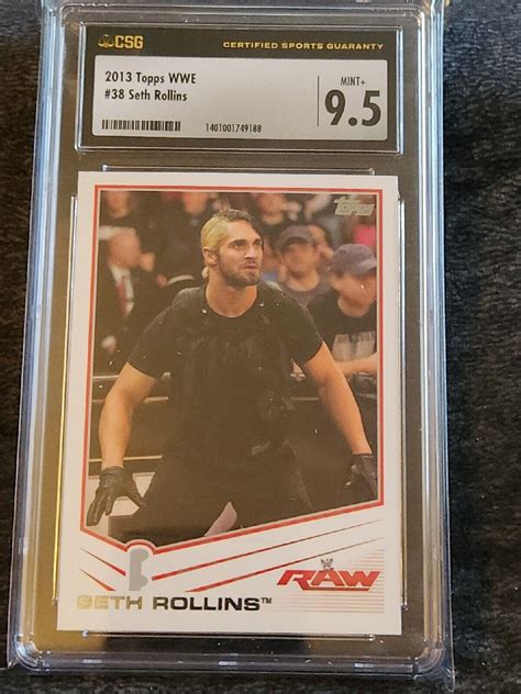 2013 SETH ROLLINS CSG 9.5 WWE #38 ROOKIE RC THE SHIELD ROH TYLER BLACK ...