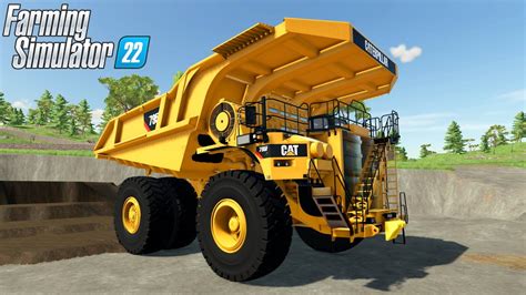 Farming Simulator 22 - CAT 795 FAC Giant Dump Truck Works In A Quarry - YouTube