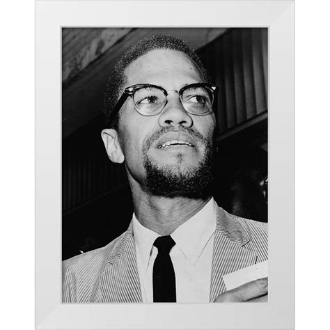 U.S. Archives 19x24 White Modern Wood Framed Museum Art Print Titled - Malcolm X at Queens Court ...