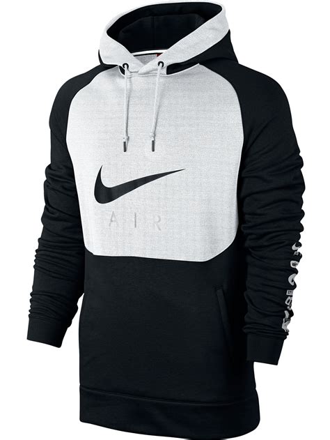 Nike Basketball Air Hybrid Men's Pullover Hoodie Black/White 832216-010 ...