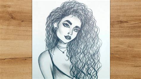 How to Draw a Beautiful Girl with Curly Hair | Easy Way to Draw - YouTube