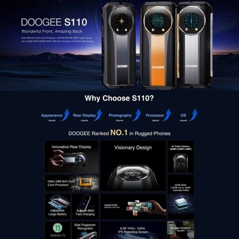 Doogee S110 Rugged Smartphone - Rugged Phone Store Australia