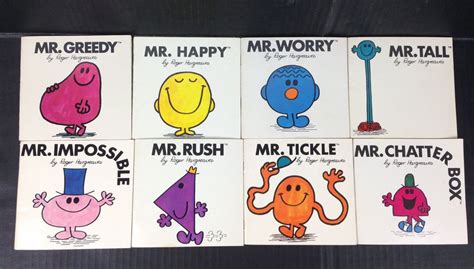 Roger Hargreaves Mr Men Books Lot 8 happy worry tall tickle rush Set collection | Mr men books ...