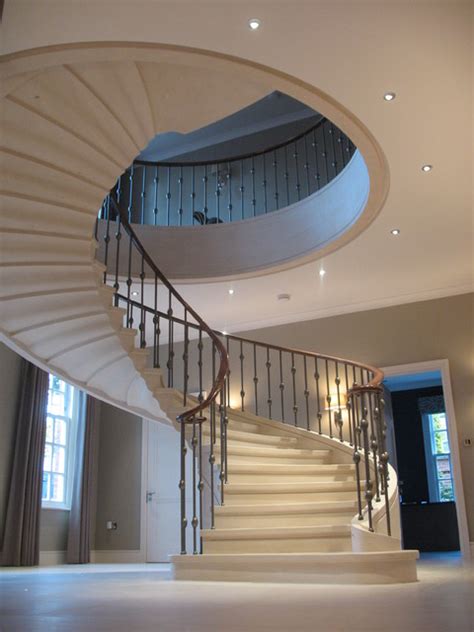 Cantilevered Staircase, Private House, North London traditional-staircase