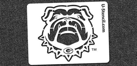 Georgia UGA Bulldog Face Mini Stencil - Etsy | Georgia stencil ...