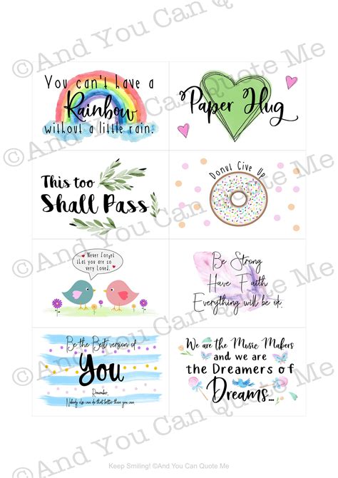 Printable Positivity Cards Inspiring Quotes Encouragement | Etsy