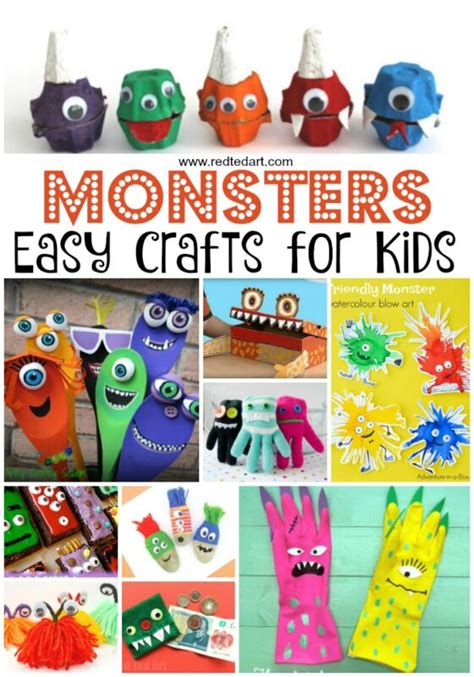 Cute Halloween Monster Crafts for Kids - Red Ted Art - Easy Crafts