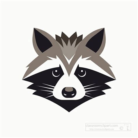 Raccoon Clipart-raccoon face flat design cartoon style clip art