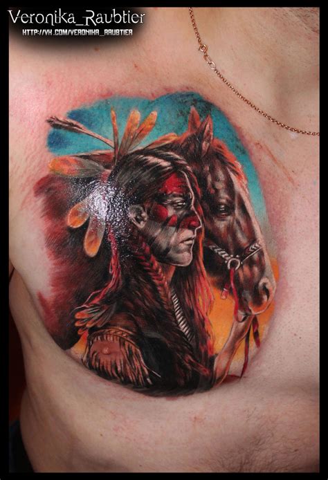 Native amerikan and horse tattoo by VeronikaRaubtier on DeviantArt