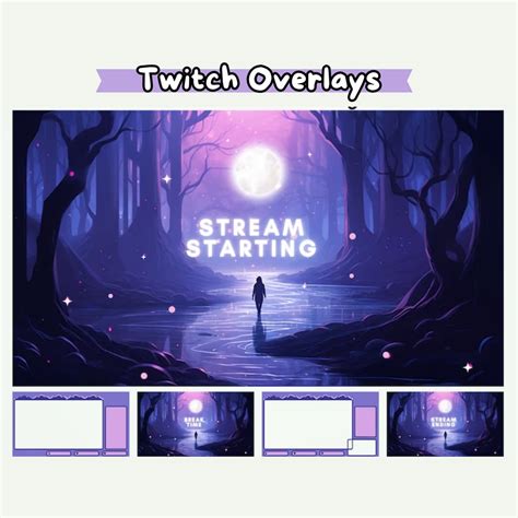 Purple Animated Twitch Overlays and Scenes Stream Starting - Etsy