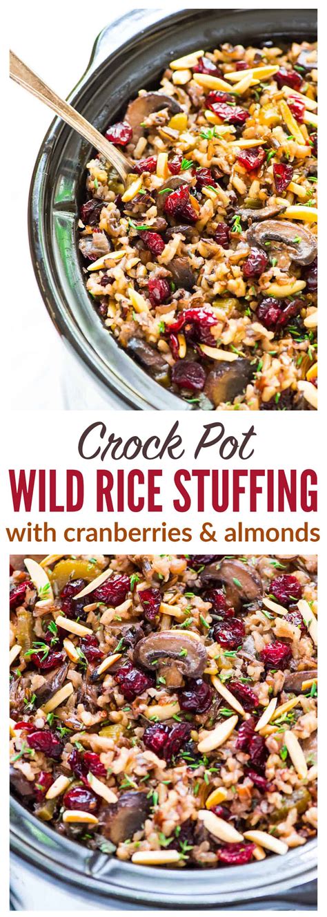 Wild Rice Stuffing With Cranberries Crockpot Wellplated Com ...