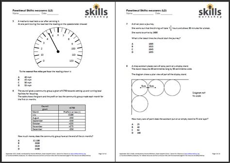 Functional Skills Maths Jobs - Function Worksheets