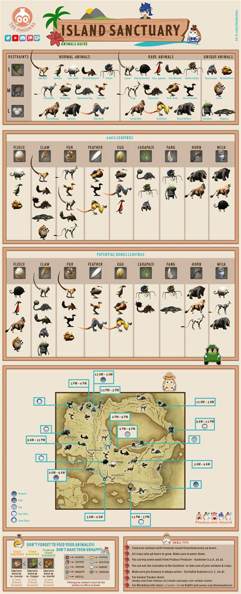 Island Sanctuary - Animal Guide - Infographic : r/ffxiv