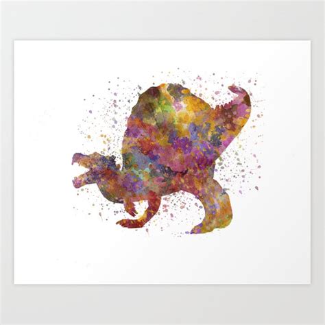 Spinosaurus dinosaur in watercolor Art Print by CrisrommerART | Society6