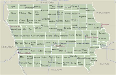 Des Moines Iowa County Map