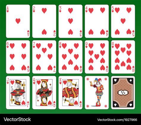 Hearts playing cards set Royalty Free Vector Image