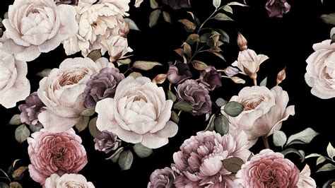 Pink White Floral Flowers Black Background HD Floral Wallpapers | HD Wallpapers | ID #68542