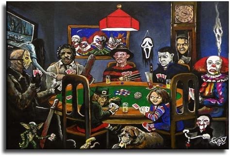 Horror Playing Poker Horror Movie Villains Characters Canvas Art Poster And Wall | eBay