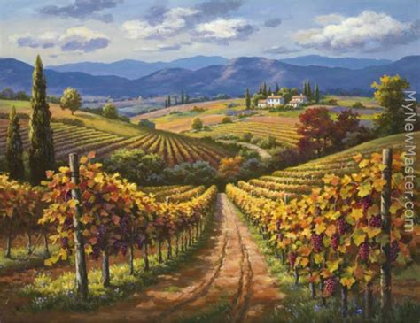 Sung Kim Vineyard Hill II Painting