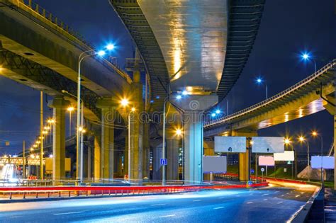 City Road Overpass at Night Stock Image - Image of exposure ...