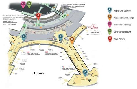 Toronto Pearson international airport arrivals terminal map - Map of Toronto Pearson ...