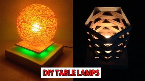 DIY- Make Easy Table Lamp|Homemade Lampshade|Night lamp DIY | Home Decorative lighting Crafts ...