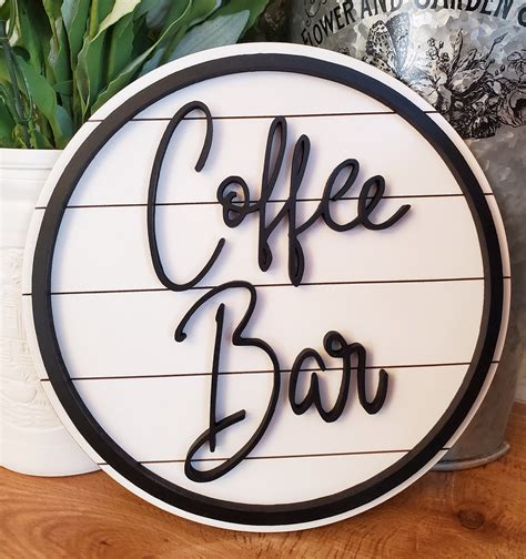 Coffee Bar Sign 3d Coffee Bar Sign Tiered Tray Signs | Etsy