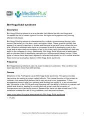 Birt-Hogg-Dubé Syndrome: Skin and Lung Tumors Explained | Course Hero